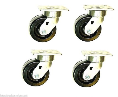 Set of 4 albion hard phenolic  casters with 5&#034; x 2&#034; wheel 1000# cap each for sale