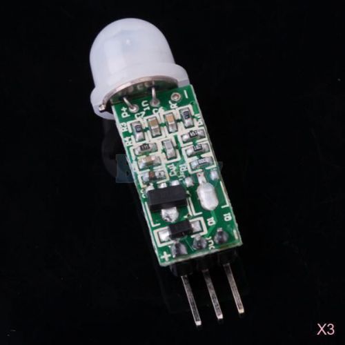 3x mini ir pyroelectric infrared sensor human motion detector module dc4.5-20v for sale