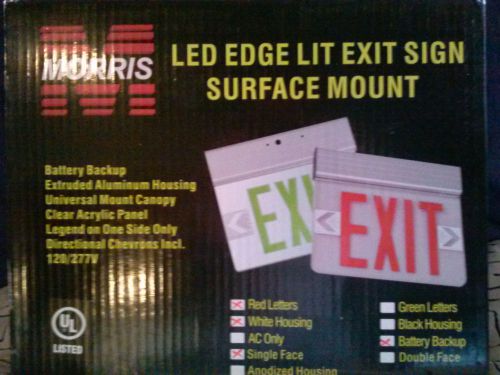 Morris LED Aluminum Edge Lit Exit Sign Color: Red