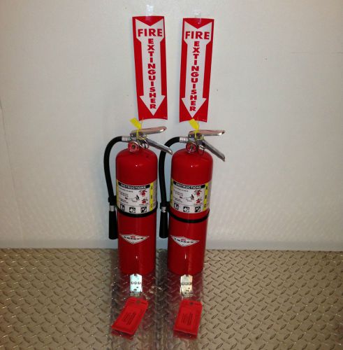 Lot of 2 10lb ABC Fire Extinguisher With New Certification Tag Refillable