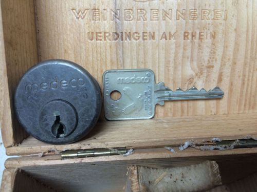 Medeco mortise lock rim Cylinder Bronze Finish 51s 1 working key - Locksmith
