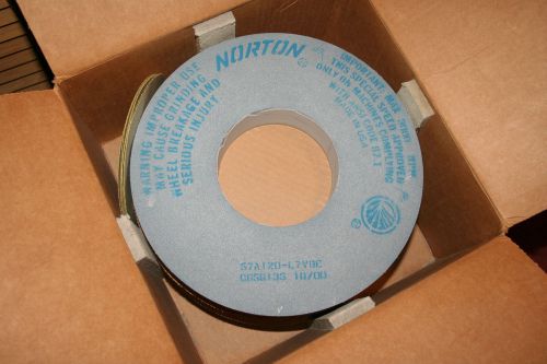 (3) centerless grinding wheel norton 57a120  l7vbe c656135 10/100  12 x 2 x 5 for sale