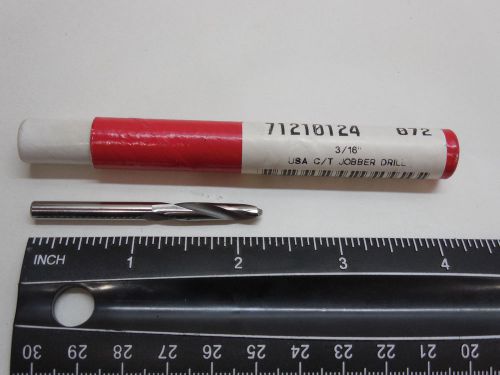 3/16&#034; carbide tipped drill bit jobber length 2-1/4&#034; oal 2 flute for sale