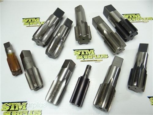 Nice lot of 11 pipe &amp; hand taps 1/2&#034; -14npsm to 1-3/8&#034; -16ns for sale