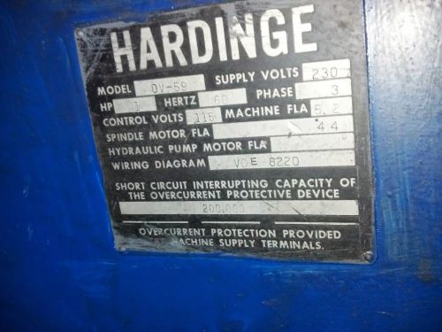 Hardinge dv-59 precision engine lathe for sale