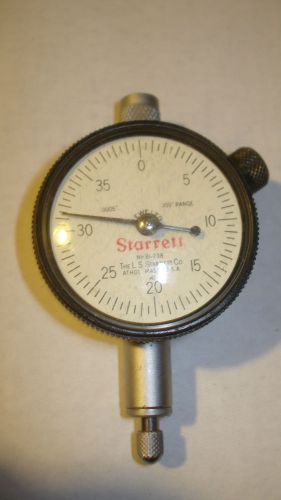 STARRETT NO. 81-238 DIAL INDICATOR WITH .100&#034; RANGE 1+11/16 IN DIAL ADG GROUP 1