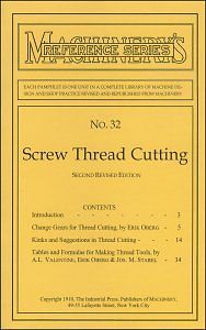 1910 machinery&#039;s reference screw thread cutting reprint for sale