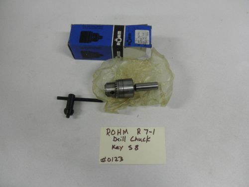 Drill Chuck Rohm R7-1  1/64 to 5/16  Taper 1  14mm shank  S-8 Key &#034;NEW&#034;