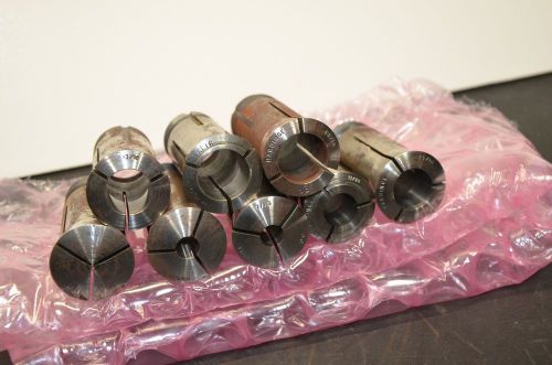 Hardinge 5C Collet Lot of 8 16ths Round With Internal Thread 1/16 7/16 11/16