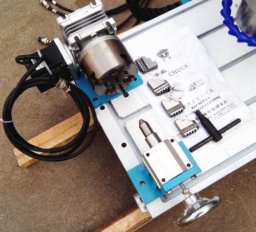CNC Router Rotary Axis A 4th-axis,4-Jaw-80mm tailstock (Steel frame)  20:1