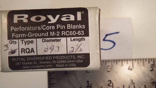 .093 x 2-1/2 Royal Ejector / Perforator / Core Pins RQA