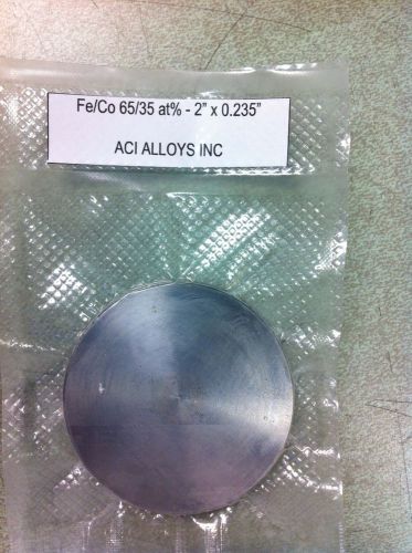 Sputtering target: Iron Cobalt Fe/Co 65/35 at%, 99.95% pure, 2.00&#034; dia x 6mm thk