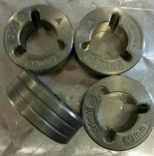 Genuine miller 189285 v-grooved drive roller set of 4  .035, 350p ,350 ,252 new for sale