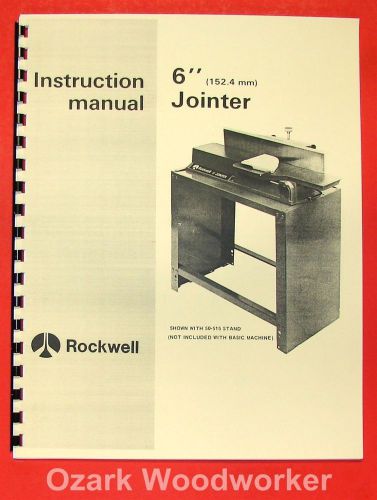 ROCKWELL/DELTA 6&#034; Jointer 37-600 Operator Parts Manual 0629