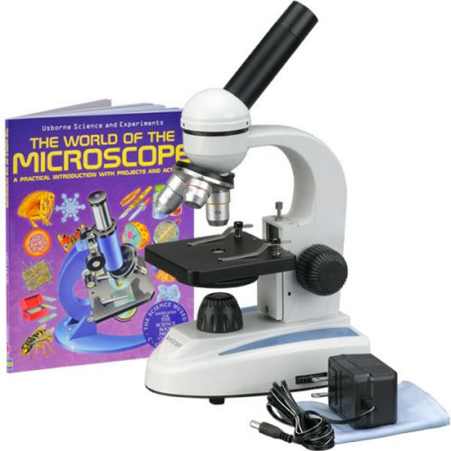 40X-1000X Glass Optics All-Metal Frame Student Compound Microscope + Book