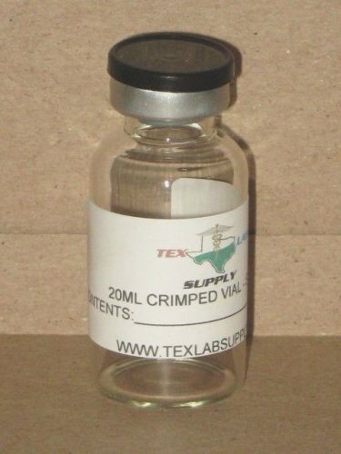 Tex Lab Supply 20ML Crimp Sealed Clear Glass Vial - Sterile
