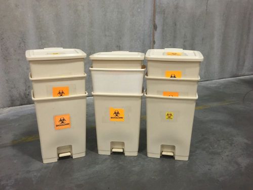 RubberMaid BioHazard Trash Bins