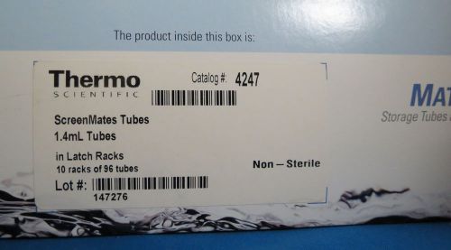 Thermo Matrix Screenmates 1.4mL Tubes in Latch Racks  10 Racks/96 # 4247