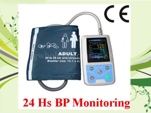 CE 24 hours Ambulatory Blood Press Monitor Holter ABPM + free adult cuff