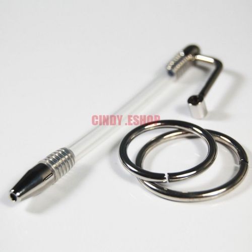 New Stainless Steel Urethral Dilator Silicone Tube Hollow Sounds 85mm w Ring