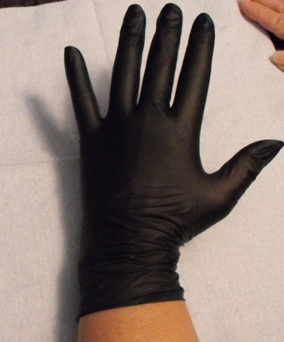 Black nitrile glove x-large 100/box 10 boxes per case for sale