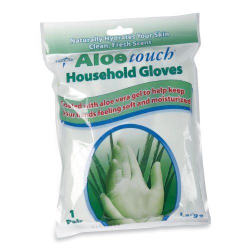 Medline hkp195016 aloe touch household latex gloves - large size - textured, for sale