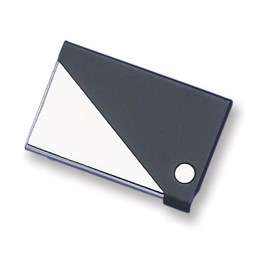 Nickel-plated &amp; Black Business Card Case Office Acc.