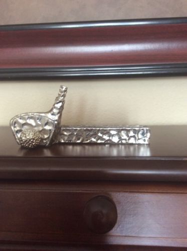 Silvertone Golf Club Business Card Holder Great Style Desk Office 6&#034; /2&#034;
