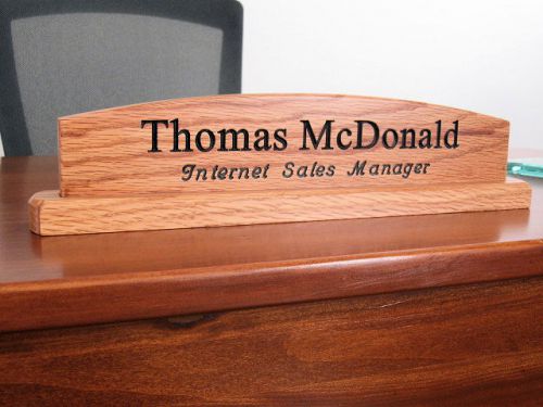 DESK NAME PLATE, Personalized Oak Name Plate