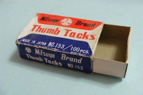 Vtg Collectible MITSUYA BRAND Thumb Tacks Drawing Pin Cardboard Carton Box RARE
