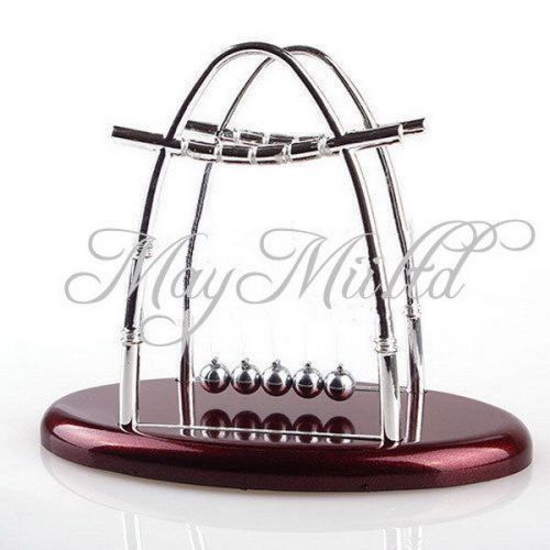 Arc-shaped Newton&#039;s Cradle Steel Balance Ball Physics Science Desk CA