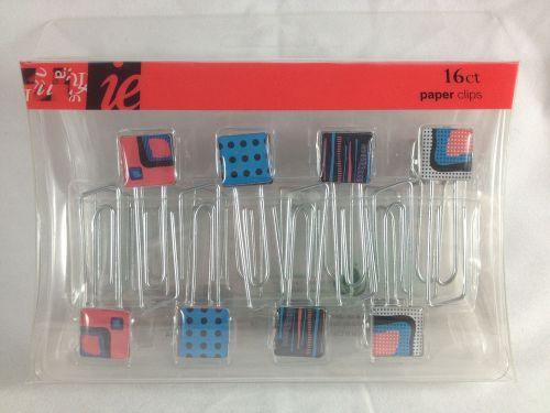 Fashion paper clips - new sealed pack of 16 artistic stylish designer bookmarks for sale