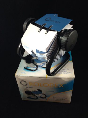 New In Box Rolodex Rotary Card File 66704  Black 500 Cards 2 1/4&#034; x 4&#034; Sanford