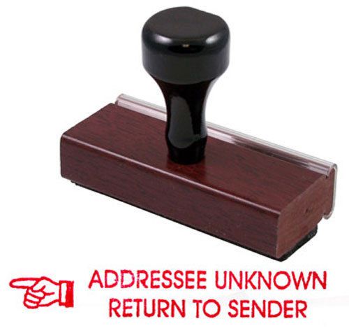 Addressee Unknown Return to Sender Rubber Stamp