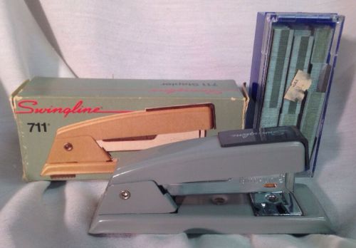 Swingline Stapler 711 Gray Metal in Box Vintage Made in USA w/ Staples