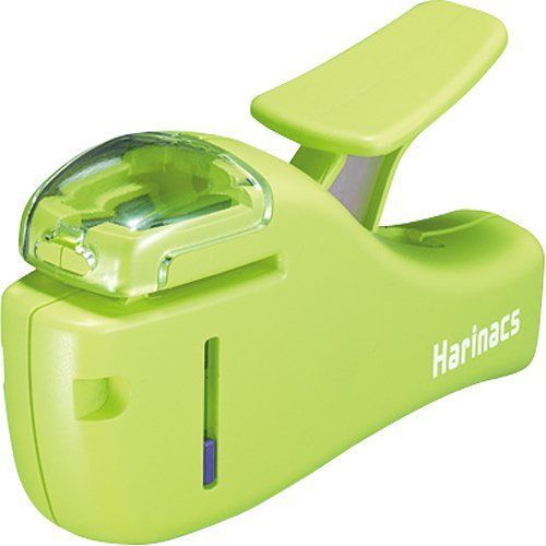 NEW Kokuyo Harinacs Japanese Stapleless Stapler (Compact) Light Green