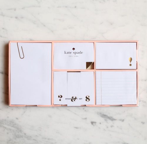 NEW!! Kate Spade New York Office Collection Sticky Note Set &#039;Strike Gold&#039;