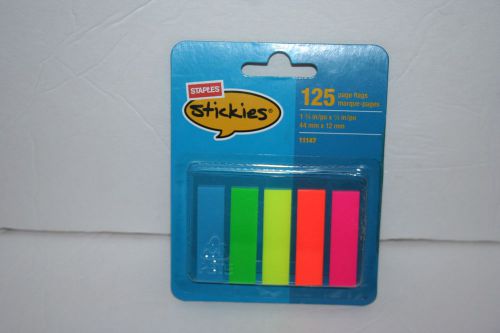 1 Pack 125 Count Florescent Colored Staples Stickies Page Flag Markers