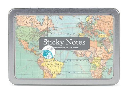 Cavallini &amp; co. vintage maps sticky note pad set/ decorative post its for sale