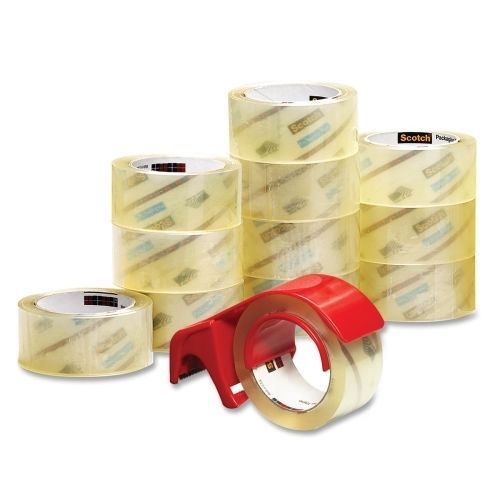 3M 375012DP3 Heavy-Duty Tape and Dispenser 1-7/8inx54.6 Yds 12/PK Clear