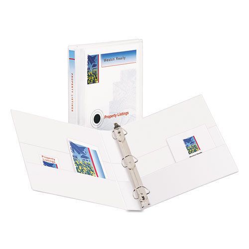 Durable view binder with two booster ezd rings, 1&#034; capacity, white for sale