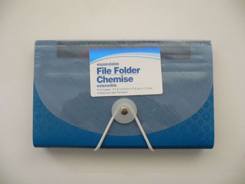 Dark Blue Expandable File Folder Coupon Holder 5 Pockets Organizer BN