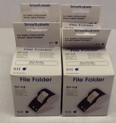 Seiko SLPFLB Self-Adhesive Folder Labels 9/16 x 3-7/16 White 260 per Box 4 Boxes
