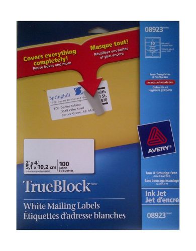 AVERY 089223 INKJET WHITE MAILING LABELS [TWIN PACK]  2&#034;X4&#034;  200 labels in total