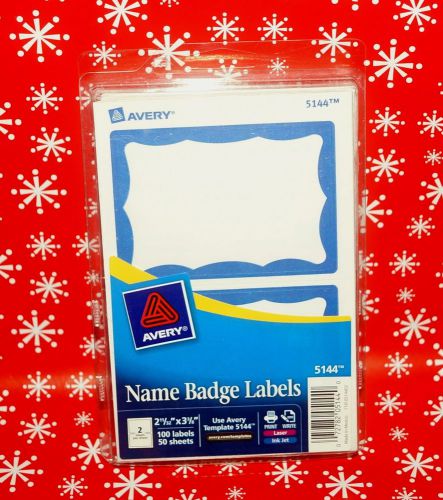 AVERY 5144  Name Badge Labels Name Tags Print or Write 100 Labels HS3