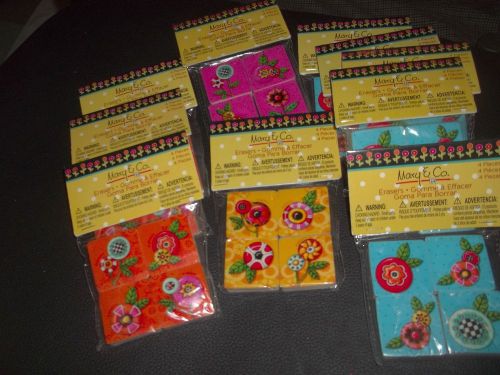 Lot of  10  packages of   small  Novelty  Erasers