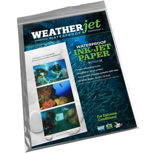 Rite in the Rain 7512-M WeatherJet Waterproof Ink Jet Paper, A4 - 25 Sheets