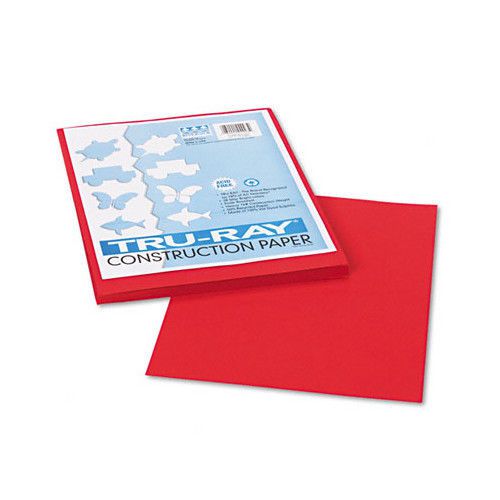 Tru-Ray Construction Paper, Sulphite, 9 x 12, Holiday Red, 50 Sheets Set of 3