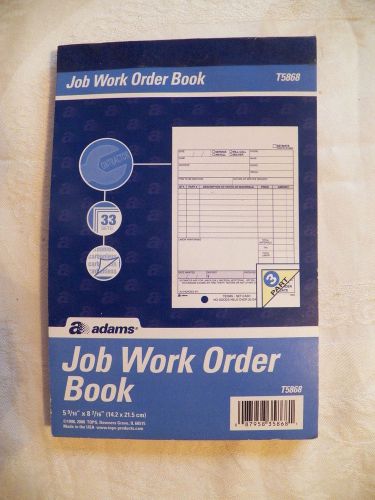 Adams 3-Part Job Work Order Book - T5868