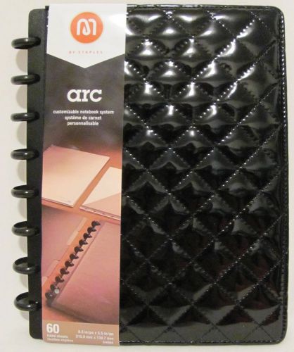 New! ARC Customizable Notebook System Patent Quilted 8.5&#034;x5.5&#034; Black Plan Gift